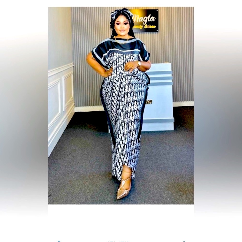 Beautiful blue and white light gown